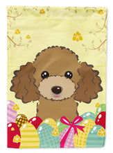 Load image into Gallery viewer, Chocolate Brown Poodle Easter Egg Hunt Garden Flag - Outdoor Decorative Yard Flag BB1938GF