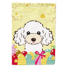 Load image into Gallery viewer, White Poodle Easter Egg Hunt Flag Canvas House Size BB1939CHF