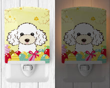 Load image into Gallery viewer, White Poodle Easter Egg Hunt Ceramic Night Light BB1939CNL