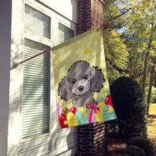 Load image into Gallery viewer, Silver Gray Poodle Easter Egg Hunt Flag Canvas House Size BB1941CHF