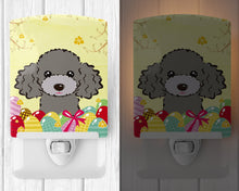 Load image into Gallery viewer, Silver Gray Poodle Easter Egg Hunt Ceramic Night Light BB1941CNL