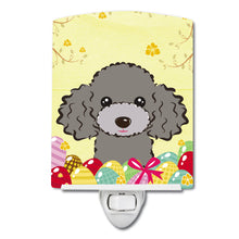 Load image into Gallery viewer, Silver Gray Poodle Easter Egg Hunt Ceramic Night Light BB1941CNL