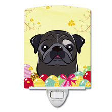 Load image into Gallery viewer, Black Pug Easter Egg Hunt Ceramic Night Light BB1945CNL