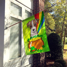 Load image into Gallery viewer, Jack Russell Terrier St. Patrick's Day Flag Canvas House Size BB1946CHF