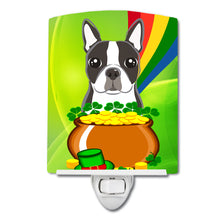 Load image into Gallery viewer, Boston Terrier St. Patrick's Day Ceramic Night Light BB1947CNL