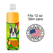 Load image into Gallery viewer, Boston Terrier St. Patrick's Day   Beverage Insulator for slim cans BB1947MUK