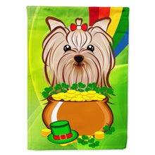 Load image into Gallery viewer, Yorkie Yorkshire Terrier St. Patrick's Day Flag Canvas House Size BB1948CHF