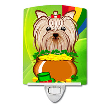 Load image into Gallery viewer, Yorkie Yorkishire Terrier St. Patrick's Day Ceramic Night Light BB1948CNL