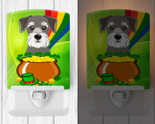 Load image into Gallery viewer, Schnauzer St. Patrick's Day Ceramic Night Light BB1950CNL