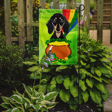Load image into Gallery viewer, Smooth Black and Tan Dachshund St. Patrick's Day Garden Flag – Decorative Outdoor Yard Flag BB1959GF