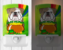 Load image into Gallery viewer, English Bulldog  St. Patrick's Day Ceramic Night Light BB1963CNL