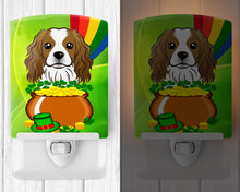 Load image into Gallery viewer, Cavalier Spaniel St. Patrick's Day Ceramic Night Light BB1968CNL