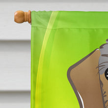 Load image into Gallery viewer, Wirehaired Dachshund St. Patrick's Day Flag Canvas House Size BB1977CHF