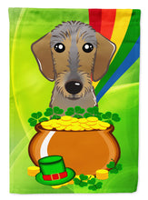 Load image into Gallery viewer, Wirehaired Dachshund St. Patrick's Day Garden Flag – Decorative Outdoor Yard Flag BB1977GF