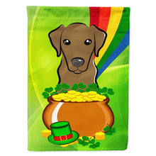 Load image into Gallery viewer, Chocolate Labrador St. Patrick's Day Flag Canvas House Size BB1978CHF