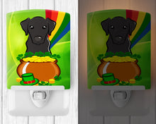 Load image into Gallery viewer, Black Labrador St. Patrick's Day Ceramic Night Light BB1979CNL