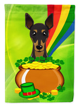 Load image into Gallery viewer, Min Pin St. Patrick's Day Garden Flag – Decorative Outdoor Yard Flag BB1984GF