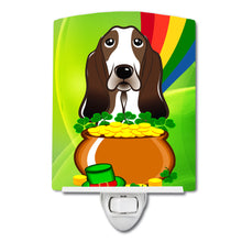 Load image into Gallery viewer, Basset Hound St. Patrick's Day Ceramic Night Light BB1987CNL