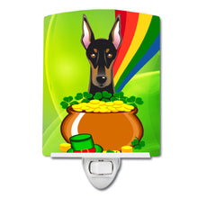 Load image into Gallery viewer, Doberman St. Patrick's Day Ceramic Night Light BB1989CNL