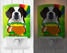 Load image into Gallery viewer, Saint Bernard St. Patrick's Day Ceramic Night Light BB1990CNL