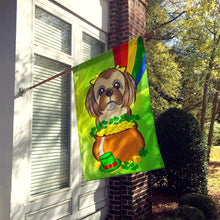 Load image into Gallery viewer, Chocolate Brown Shih Tzu St. Patrick's Day Flag Canvas House Size BB1993CHF