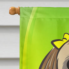 Load image into Gallery viewer, Chocolate Brown Shih Tzu St. Patrick's Day Flag Canvas House Size BB1993CHF