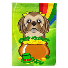Load image into Gallery viewer, Chocolate Brown Shih Tzu St. Patrick's Day Flag Canvas House Size BB1993CHF