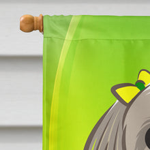 Load image into Gallery viewer, Gray Silver Shih Tzu St. Patrick's Day Flag Canvas House Size BB1994CHF
