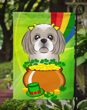 Load image into Gallery viewer, Gray Silver Shih Tzu St. Patrick's Day Garden Flag – Decorative Outdoor Yard Flag BB1994GF