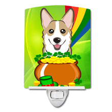 Load image into Gallery viewer, Sable Corgi St. Patrick's Day Ceramic Night Light BB1997CNL