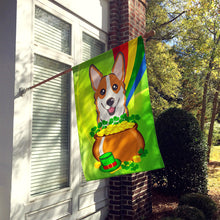 Load image into Gallery viewer, Red Corgi St. Patrick's Day Flag Canvas House Size BB1998CHF