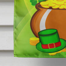 Load image into Gallery viewer, Red Corgi St. Patrick's Day Flag Canvas House Size BB1998CHF
