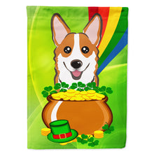 Load image into Gallery viewer, Red Corgi St. Patrick's Day Flag Canvas House Size BB1998CHF