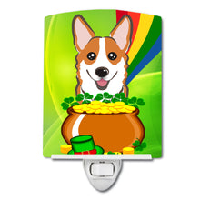Load image into Gallery viewer, Red Corgi St. Patrick's Day Ceramic Night Light BB1998CNL