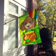 Load image into Gallery viewer, Chocolate Brown Poodle St. Patrick's Day Flag Canvas House Size BB2000CHF