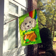 Load image into Gallery viewer, Buff Poodle St. Patrick's Day Flag Canvas House Size BB2002CHF