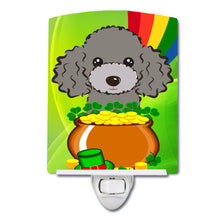 Load image into Gallery viewer, Silver Gray Poodle St. Patrick's Day Ceramic Night Light BB2003CNL