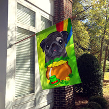 Load image into Gallery viewer, Black Pug St. Patrick's Day Flag Canvas House Size BB2007CHF