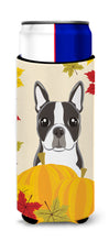 Load image into Gallery viewer, Boston Terrier Thanksgiving   Beverage Insulator for slim cans BB2009MUK