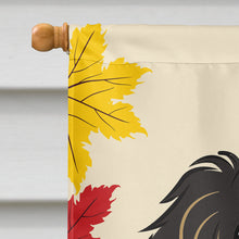 Load image into Gallery viewer, Longhair Black and Tan Dachshund Thanksgiving Flag Canvas House Size BB2019CHF