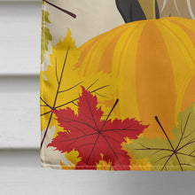 Load image into Gallery viewer, Longhair Black and Tan Dachshund Thanksgiving Flag Canvas House Size BB2019CHF