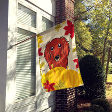 Load image into Gallery viewer, Longhair Red Dachshund Thanksgiving Flag Canvas House Size BB2020CHF