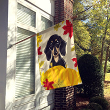 Load image into Gallery viewer, Smooth Black and Tan Dachshund Thanksgiving Flag Canvas House Size BB2021CHF