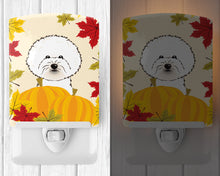 Load image into Gallery viewer, Bichon Frise Thanksgiving Ceramic Night Light BB2023CNL