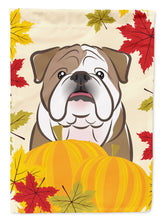 Load image into Gallery viewer, English Bulldog Thanksgiving Flag Canvas House Size BB2025CHF