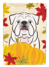 Load image into Gallery viewer, White English Bulldog  Thanksgiving Garden Flag – Decorative Outdoor Yard Flag BB2026GF