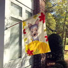 Load image into Gallery viewer, Yorkie Puppy Thanksgiving Flag Canvas House Size BB2038CHF