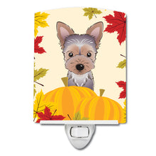 Load image into Gallery viewer, Yorkie Puppy Thanksgiving Ceramic Night Light BB2038CNL