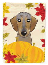 Load image into Gallery viewer, Wirehaired Dachshund Thanksgiving Garden Flag – Decorative Outdoor Yard Flag BB2039GF