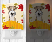 Load image into Gallery viewer, Wire Haired Fox Terrier Thanksgiving Ceramic Night Light BB2053CNL